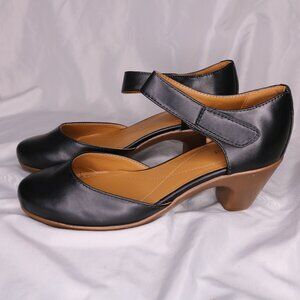 Easy Spirit Black Leather Mary Jane Block Heel Shoes Size 7.5 NWOB